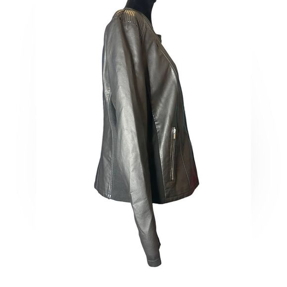 Kenneth Cole Reaction Faux Leather Women’s Jacket (M) - Picture 4 of 7